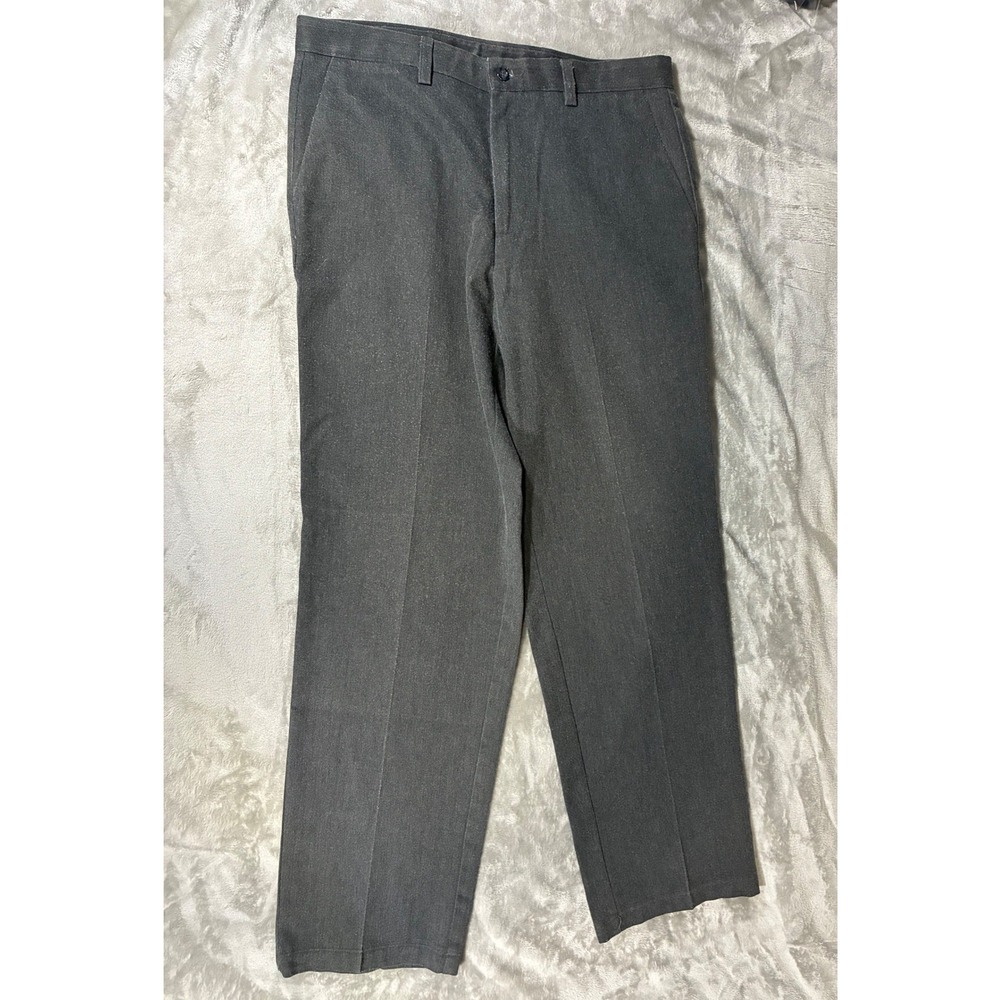 Dockers Mens Individual Fit Gray Dress Pants Stretch Waistband W34 L34